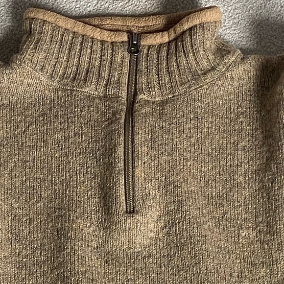 Men’s Medical Dark Wheat Woolrich Quarter Zip Wool Sweater - NWOT - Picture 2 of 7